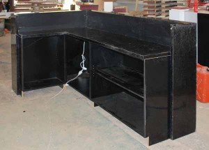 Black gloss counter with storage under