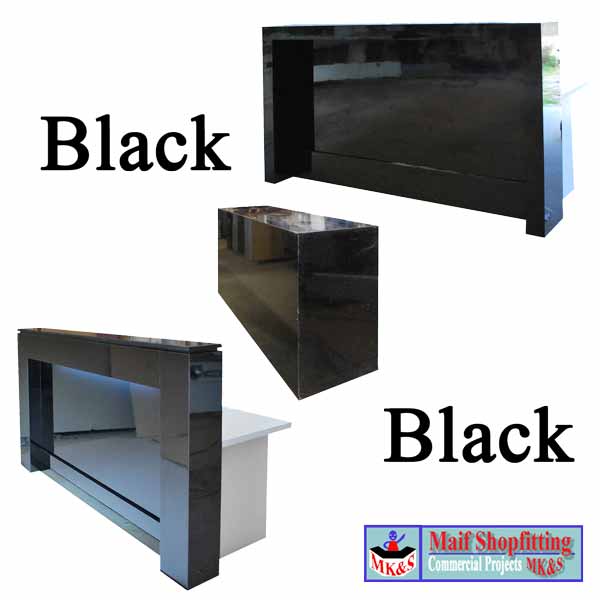 Black Desks, Black reception desks, Black gloss desks, Black gloss counters Black reception desks and black reception counters
