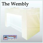 reception desk with light